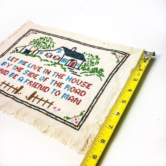 Vintage Cross Stitch Embroidery Sampler Home Friend Wall Decor - Picture 6 of 7